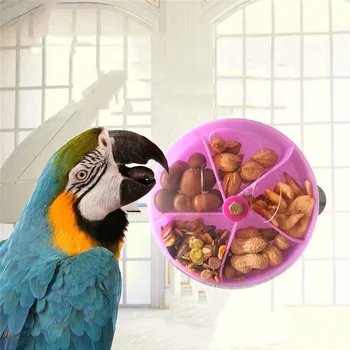 5 רשת מצחיק ציפור המחמד התוכי מזין צעצוע תלוי ליקוט מסתובב מזון הכלוב קערה מסתובבת ציפור קערת אוכל ציפור צעצוע